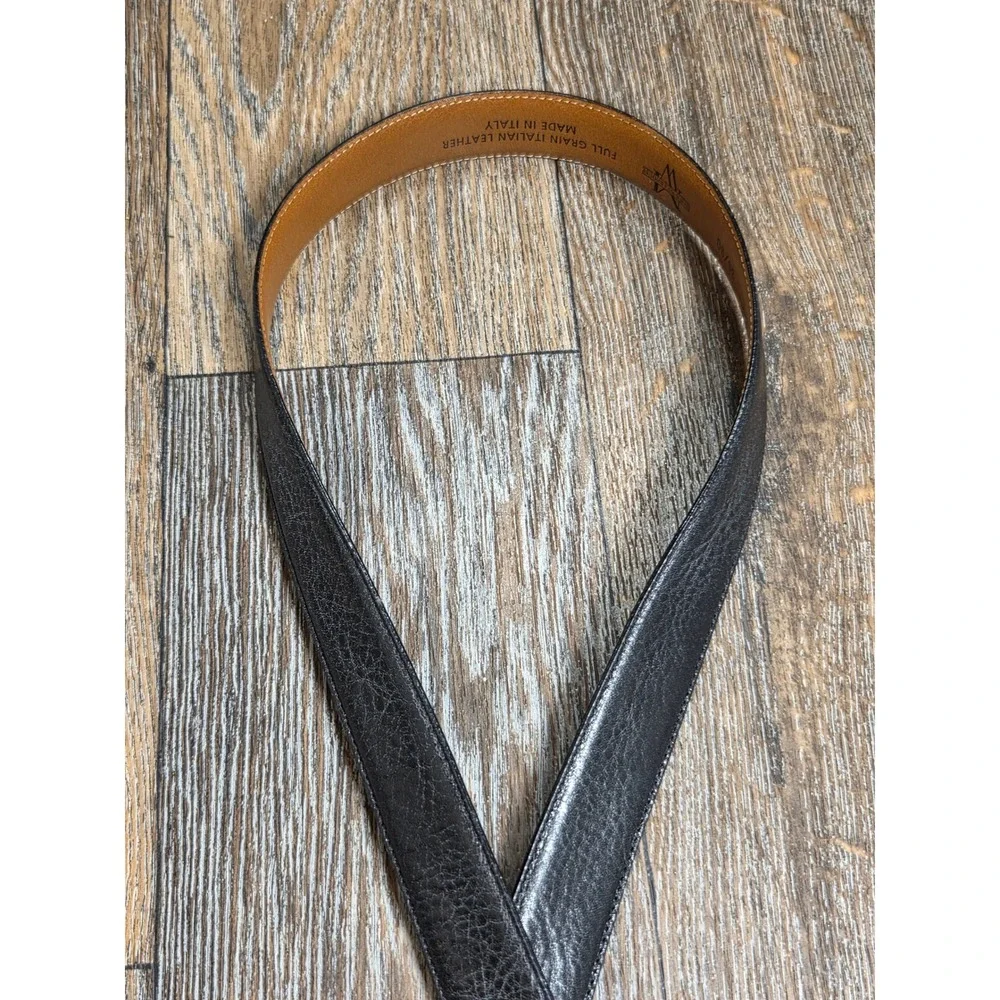 Mens Wearhouse Black Full Grain Italian Leather Belt 36 Made in Italy